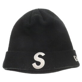 SUPREME(シュプリーム) 17AW×NEW ERA New Era S Logo Beanie ニューエラSロゴビーニー キャップ ニット帽 ブラック【中古】【程度B】【カラーブラック】【オンライン限定商品】