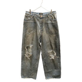 BALENCIAGA(バレンシアガ) サイズ:L 23AW PATCHED POCKET BAGGY JEANS ダメージ加工 パッチドポケットバギージーンズ ワイドデニムパンツ インディゴ 751111 TDW14【中古】【程度A】【カラーブルー】【取扱店舗原宿】