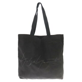 Yohji Yamamoto POUR HOMME(ヨウジヤマモト プールオム) NOVELTY TOTE BAG シグネチャーロゴ コットンキャンバストートバッグ ブラック ノベルティ 青山本店限定【中古】【程度B】【カラーブラック】【オンライン限定商品】