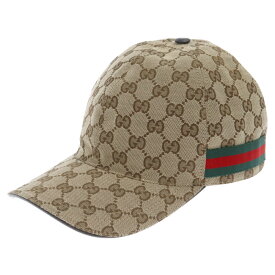 GUCCI(グッチ) サイズ:M GGキャンパス ベースボールキャップ 200035 ベージュ【中古】【程度A】【カラーベージュ】【取扱店舗BRING渋谷ANNEX店】