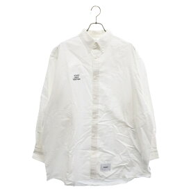 WTAPS(ダブルタップス) サイズ:3 22AW COTTON OXFORD ロゴ刺繍 コットン オーバー 長袖シャツ 222TQDT-SHM02 ホワイト【新古品/中古】【程度S】【カラーホワイト】【オンライン限定商品】