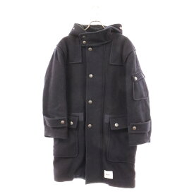 WTAPS(ダブルタップス) サイズ:S 21AW STRAITS COAT WOPO. MELTON フード付き ウールメルトンコート ネイビー 212TQDT-JKM04【中古】【程度A】【カラーネイビー】【オンライン限定商品】