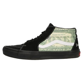 VANS(ヴァンズ) サイズ:US10/28cm 23SS×Supreme Dollar Skate Grosso Mid×シュプリーム ドルモチーフ スケートグロッソ ミッドカットスニーカー VN0A5FCGBMA ブラック US10/28cm【中古】【程度A】【カラーブラック】【オンライン限定商品】