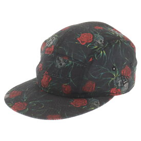 Yohji Yamamoto POUR HOMME(ヨウジヤマモト プールオム) ×NEW ERA JET CAP YY SR PRINT BLK RED HD-H53-977 ニューエラ ローズ/スカル ジェットキャップ 帽子 マルチカラー【中古】【程度A】【カラーマルチカラー】【取扱店舗名古屋】