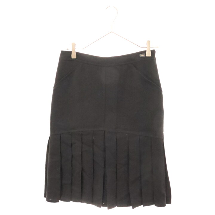 CHANEL フレアスカート プリーツスカート 黒 