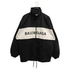 BALENCIAGA(バレンシアガ) サイズ:34 18AW フロントロゴデニム切替ナイロントラックジャケット ジップアップジャケット ブラック 529213 TBQ03【中古】【程度B】【カラーブラック】【取扱店舗BRING札幌店】