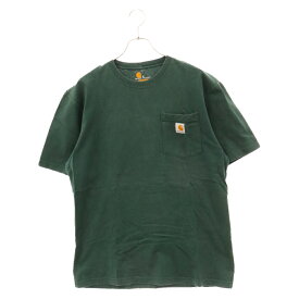 CARHARTT(カーハート) サイズ:M ORIGINAL FIT オリジナルフィット ワンポイントロゴポケット半袖Tシャツ 半袖カットソー グリーン【中古】【程度B】【カラーグリーン】【オンライン限定商品】