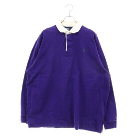 POLO RALPH LAUREN(ポロラルフローレン) サイズ:XL BEAMS HARAJUKU ビームス原宿 限定 ビッグコレクション ラグビーシャツ 長袖ポロシャツ パープル【中古】【程度B】【カラーパープル】【オンライン限定商品】