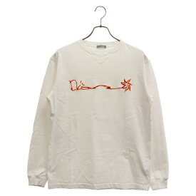 DIOR(ディオール) サイズ:S 22AW×CACTUS JACK LONG SLEEVE TEE×カクタスジャック ロゴ刺繍 長袖Tシャツ カットソー ホワイト 283J647A0554【中古】【程度B】【カラーホワイト】【取扱店舗新宿】