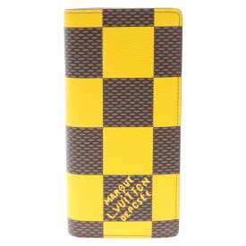 LOUIS VUITTON(ルイヴィトン) N40541 ダミエ ポップ キャンバス ポルトフォイユ ブラザ NM ロングウォレット 長財布 イエロー/ブラウン【中古】【程度B】【カラーイエロー】【取扱店舗渋谷】