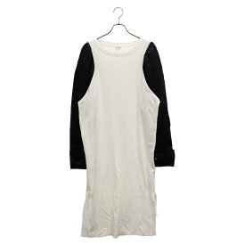 LOEWE(ロエベ) サイズ:S Bicolour long sleeve T-shir H526341XAK アームドッキング長袖Tシャツ シルク/コットン ホワイト/ブラック レディース【中古】【程度B】【カラーホワイト】【オンライン限定商品】