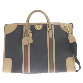 GUCCI(グッチ) GGキャンバス レザーエクストララージ ダブルG 2WAY ダッフルバッグ ボストンバッグ 715773 ブラック【中古】【程度B】【カラーブラック】【取扱店舗BRING札幌店】