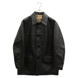 WACKO MARIA(ワコマリア) サイズ:S 23AW LEATHER CAR COAT TYPE-2 レザーカーコート ブラック 裏地レオパード 23FW-WMO-CO08【新古品/中古】【程度S】【カラーブラック】【取扱店舗BRING心斎橋店】