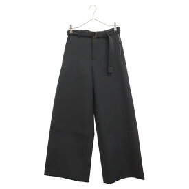 Sacai(サカイ) サイズ:1 23AW Suiting Bonding Pants スーチング ボンディングベルテッド ワイドパンツ ブラック 23‐06908【中古】【程度A】【カラーブラック】【取扱店舗名古屋】