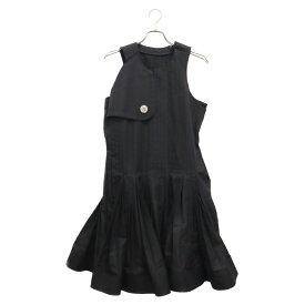 Sacai(サカイ) サイズ:3 23SS Cotton Gabardine Dress コットンギャバジンドレス ノースリーブワンピース ブラック レディース 23‐06601【中古】【程度A】【カラーブラック】【オンライン限定商品】