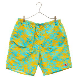 SUPREME(シュプリーム) サイズ:L 20SS Nylon Water Short Black Floral ナイロン ウォーター ショーツ ショートパンツ グリーン/イエロー【中古】【程度B】【カラーグリーン】【オンライン限定商品】