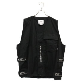 WTAPS(ダブルタップス) サイズ:4 22AW HAGGERZ VEST COTTON POPLIN センター ナンバリング コットンベスト ブラック 222WVDt-JKM01【中古】【程度A】【カラーブラック】【取扱店舗BRING京都河原町店】