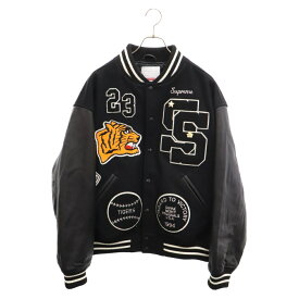 SUPREME(シュプリーム) サイズ:L 23AW Tiger Varsity Jacket タイガー 刺繍 バーシティジャケット ブラック【中古】【程度B】【カラーブラック】【取扱店舗BRING仙台店】