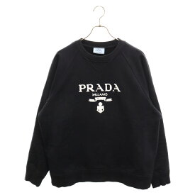 PRADA(プラダ) サイズ:M 21AW Oversized Logo Print Jersey Sweatshirt オーバーサイズ ロゴプリントクルーネックスウェットトレーナー 134631 S202 1YYC ブラック【中古】【程度B】【カラーブラック】【取扱店舗BRING梅田茶屋町店】