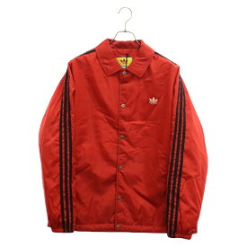 GUCCI(グッチ) サイズ:46 ×adidas 3 Stripes Coach Jacket 727337 ZALJ1 3ストライプ ロゴパッチナイロンコーチジャケット レッド【新古品/中古】【程度S】【カラーレッド】【取扱店舗BRING心斎橋店】