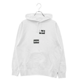 SUPREME(シュプリーム) サイズ:M 18AW ×COMME des GARCONS Split Box Logo Hooded Sweatshirt ×コムデギャルソン スプリットボックスロゴプルオーバーパーカー【中古】【程度A】【カラーホワイト】【取扱店舗BRING仙台店】