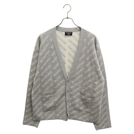 BALENCIAGA(バレンシアガ) サイズ:M 22AW Mini Allover Cardigan ロゴ 総柄 ニット カーディガン グレー 699822【新古品/中古】【程度S】【カラーグレー】【取扱店舗BRING渋谷ANNEX店】