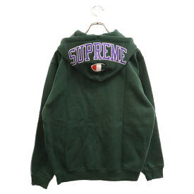 SUPREME(シュプリーム) サイズ:L 17AW × Champion Arc Logo Zip Up Hooded Sweatshirt チャンピオン アーチロゴ スウェットシャツ ジップアップ パーカー グリーン【中古】【程度B】【カラーグリーン】【取扱店舗BRING THRIFT CLOSET】