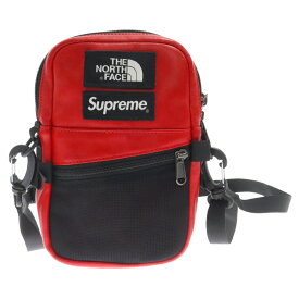 SUPREME(シュプリーム) 18AW × THE NORTH FACE Leather Shoulder Bag ザノースフェイス レザーショルダーバッグ ポーチ レッド NF0A3KYS【中古】【程度B】【カラーレッド】【取扱店舗BRING THRIFT CLOSET】