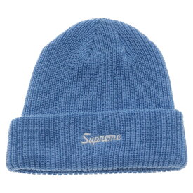 SUPREME(シュプリーム) 23AW Loose Gauge Beanie ロゴ刺繍 ルーズゲージ ニット ビーニー 帽子 ブルー【中古】【程度A】【カラーブルー】【取扱店舗BRING THRIFT CLOSET】