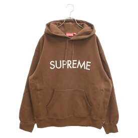 SUPREME(シュプリーム) サイズ:L 22AW Capital Hooded Sweatshirt ロゴ刺繍 キャピタル フーデッド スウェットシャツ プルオーバーパーカー ブラウン【中古】【程度B】【カラーブラウン】【取扱店舗BRING THRIFT CLOSET】