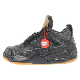 NIKE(ナイキ) サイズ:US8/26.0cm ×LEVI'S AIR JORDAN 4 RETRO NRG BLACK AO2571-001 リーバイス エア ジョーダン4 ブラックデニム スニーカー US8/26.0cm ブラック【中古】【程度B】【カラーブラック】【取扱店舗原宿】