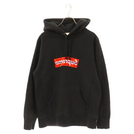 SUPREME(シュプリーム) サイズ:S 17SS×COMME des GARCONS SHIRT Box Logo Hooded Sweatshirt コムデギャルソンシャツ ペーパーアートボックスロゴプルオーバーパーカー ブラック【中古】【程度A】【カラーグリーン】【取扱店舗BRING梅田茶屋町店】