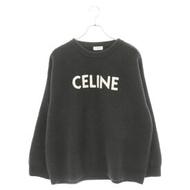 CELINE(セリーヌ) サイズ:S 22AW ロゴエンブロイダリー オーバーサイズニット セーター ブラック 2A19R423P【中古】【程度B】【カラーブラック】【取扱店舗BRING札幌店】