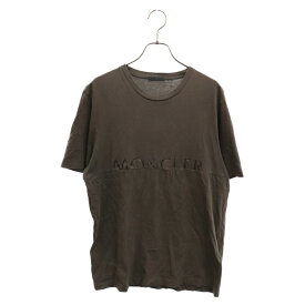 MONCLER(モンクレール) サイズ:S MAGLIA T-SHIRT スプリットロゴ半袖カットソー 半袖Tシャツ ブラウン F20918C7A710【中古】【程度B】【カラーブラウン】【オンライン限定商品】