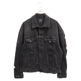 ALCHEMIST(アルケミスト) サイズ:S ROCKY JKT DISTR NO FUR ダメージ加工 デニムジャケット トラッカージャケット ブラック【中古】【程度A】【カラーブラック】【取扱店舗BRINGアメリカ村店】