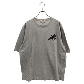 HERMES(エルメス) サイズ:L ホースレザーパッチ半袖カットソー Tシャツ グレー 21-5756【中古】【程度A】【カラーグレー】【取扱店舗BRING札幌店】