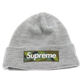 SUPREME(シュプリーム) ×NEW ERA 23AW Box Logo Beanie ニューエラ ボックスロゴビーニー ニットキャップ 帽子 グレー【中古】【程度B】【カラーグレー】【取扱店舗BRING THRIFT CLOSET】