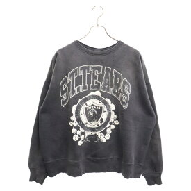 SAINT MICHAEL(セントマイケル) サイズ:XL 24SS×Denim Tears Crew Neck Sweat SM-YS8-0000-C02×デニムティアーズ クルーネック スウェットトレーナー ブラック【中古】【程度A】【カラーブラック】【取扱店舗BRINGアメリカ村店】