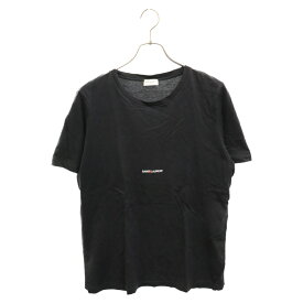 SAINT LAURENT PARIS(サンローランパリ) サイズ:XL 19AW SAINT LAURENT Logo S/S Tee 464572 YB2DQ サンローランロゴ ショートスリーブ コットン半袖Tシャツ カットソー ブラック【中古】【程度B】【カラーブラック】【取扱店舗新宿】