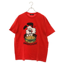 UNDERCOVER(アンダーカバー) サイズ:XL 22AW×Verdy Girls Dont Cry VICK TEE ヴェルディ ガールズドントクライ ハンバーガー プリント クルーネック カットソー 半袖Tシャツ レッド UC2B9816【中古】【程度B】【カラーレッド】【取扱店舗BRING THRIFT CLOSET】