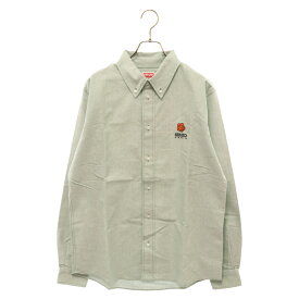 KENZO(ケンゾー) サイズ:39 BOKE CREST OXFORD SHIRT ロゴ刺繍 オックスフォード 長袖シャツ グリーン FD55CH4109LO【新古品/中古】【程度S】【カラーグリーン】【取扱店舗原宿】