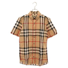 BURBERRY(バーバリー) サイズ:S バーバリーチェック ボタンダウン 半袖シャツ 4015428 ベージュ【新古品/中古】【程度S】【カラーベージュ】【取扱店舗BRING梅田茶屋町店】