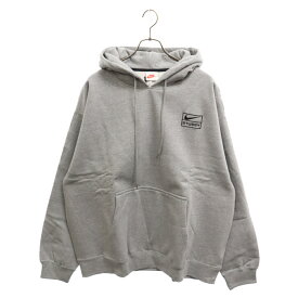 NIKE(ナイキ) サイズ:L 20AW×STUSSY Pullover Hoodie ステューシー ロゴ刺繍 ヘビースウェット プルオーバーパーカー グレー DJ9488-063【中古】【程度B】【カラーグレー】【取扱店舗BRING THRIFT CLOSET】