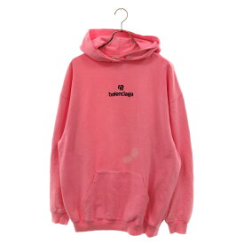 BALENCIAGA(バレンシアガ) サイズ:XS 20SS COPYRIGHT LOGO HOODIE 578135 TJVE1 コピーライトタグ フロントロゴフーディー プルオーバーパーカー【中古】【程度B】【カラーピンク】【取扱店舗名古屋】