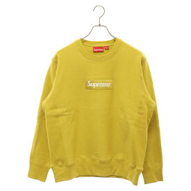 SUPREME(シュプリーム) サイズ:S 18AW Box Logo Crewneck ボックス ロゴ クルーネック スウェット トレーナー マスタード【中古】【程度B】【カラーイエロー】【取扱店舗BRING渋谷ANNEX店】