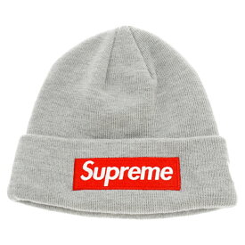 SUPREME(シュプリーム) 18AW×NEW ERA Box Logo Beanie ニューエラ ボックスロゴビーニー ニットキャップ 帽子 グレー【中古】【程度A】【カラーグレー】【取扱店舗BRING THRIFT CLOSET】