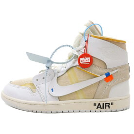 NIKE(ナイキ) サイズ:US10/28cm ×OFF-WHITE EU限定 AIR JORDAN 1 RETRO HIGH NRG オフホワイト ヨーロッパ限定 エアジョーダン1レトロオージーハイカットスニーカー AQ0818-100 US10/28cm【新古品/中古】【程度S】【カラーホワイト】【取扱店舗渋谷】