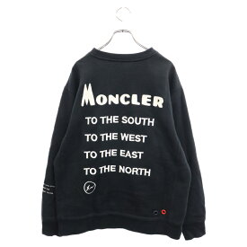 MONCLER(モンクレール) サイズ:L 18AW×FRAGMENT DESIGN MAGLIA フラグメントデザイン クルーネックスウェット ブラック D209U8040250 809CB【中古】【程度B】【カラーブラック】【取扱店舗BRING心斎橋店】