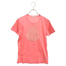 MONCLER(モンクレール) サイズ:S 19AW Logo Patch T-Shirt ロゴ パッチ 半袖カットソー ピンク E20938091800【中古】【程度B】【カラーピンク】【取扱店舗BRING札幌店】