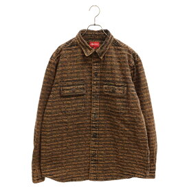 SUPREME(シュプリーム) サイズ:L 22AW Multi Type Jacquard Denim Shirt マルチタイプ ジャガード デニム 長袖シャツ ブラウン【中古】【程度B】【カラーブラウン】【取扱店舗BRING梅田茶屋町店】